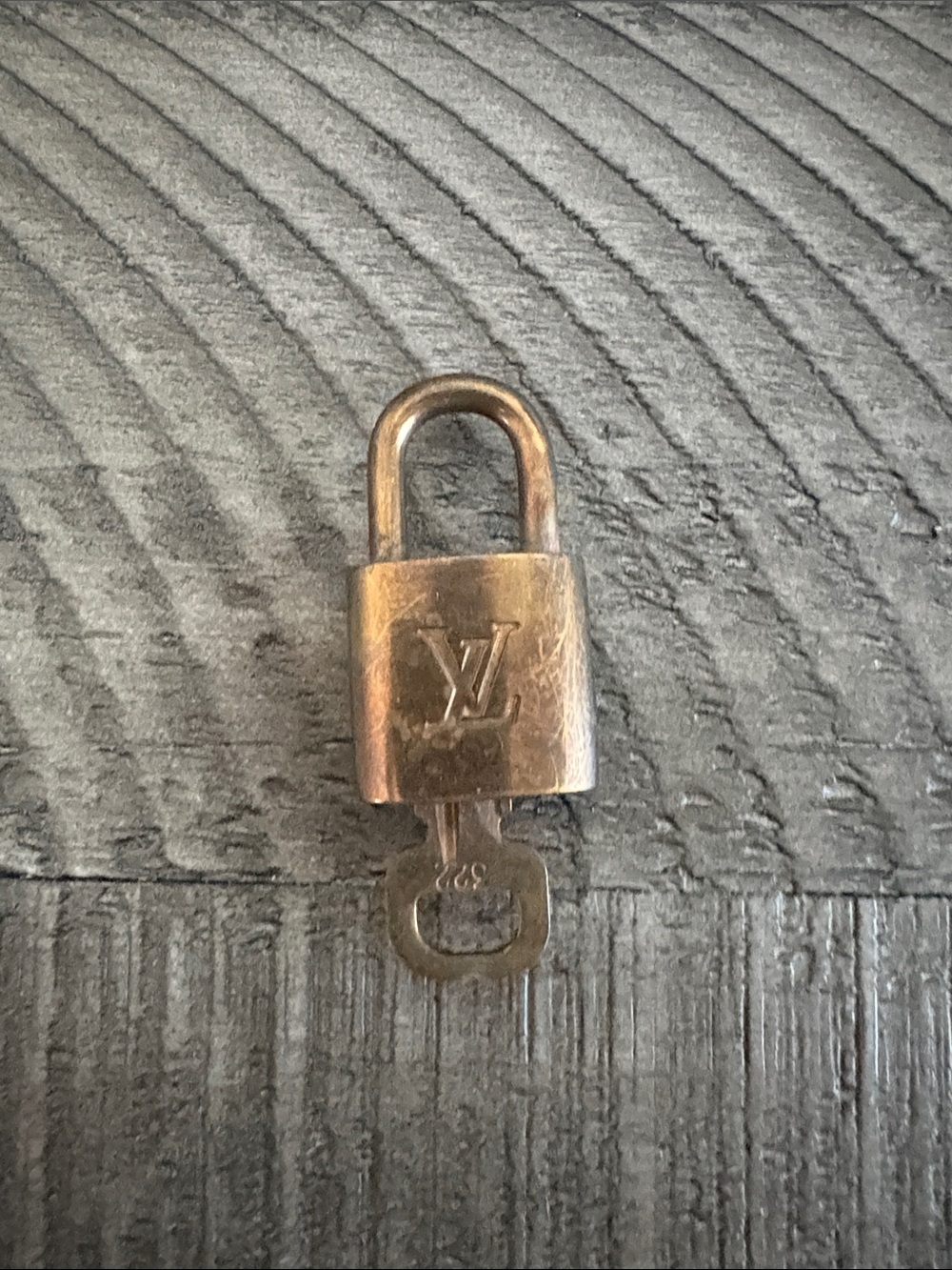 Louis Vuitton Brass Tone Padlock with LV Engraving